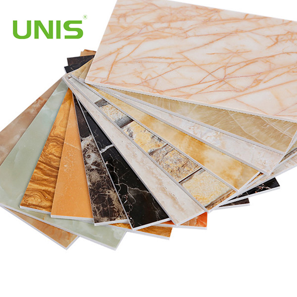 Folha de mármore uv à prova de fogo do mármore do Pvc do painel de parede para a decoração interior