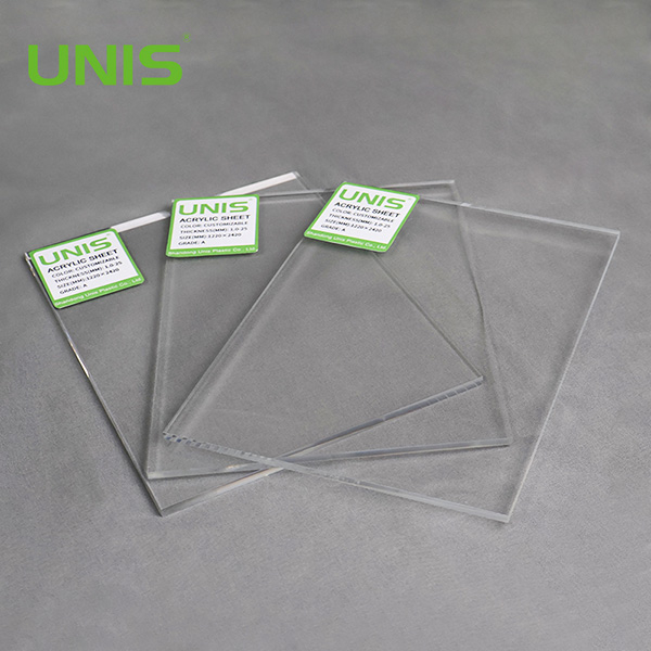 Folha de acrílico unis acrílico transparente pode atingir 93% de alta transmitância de luz de boa qualidade