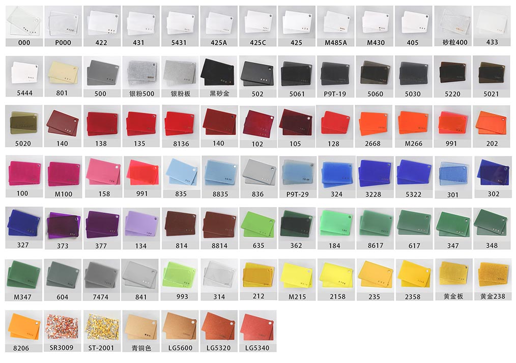 Folhas transparentes acrílicas personalizadas