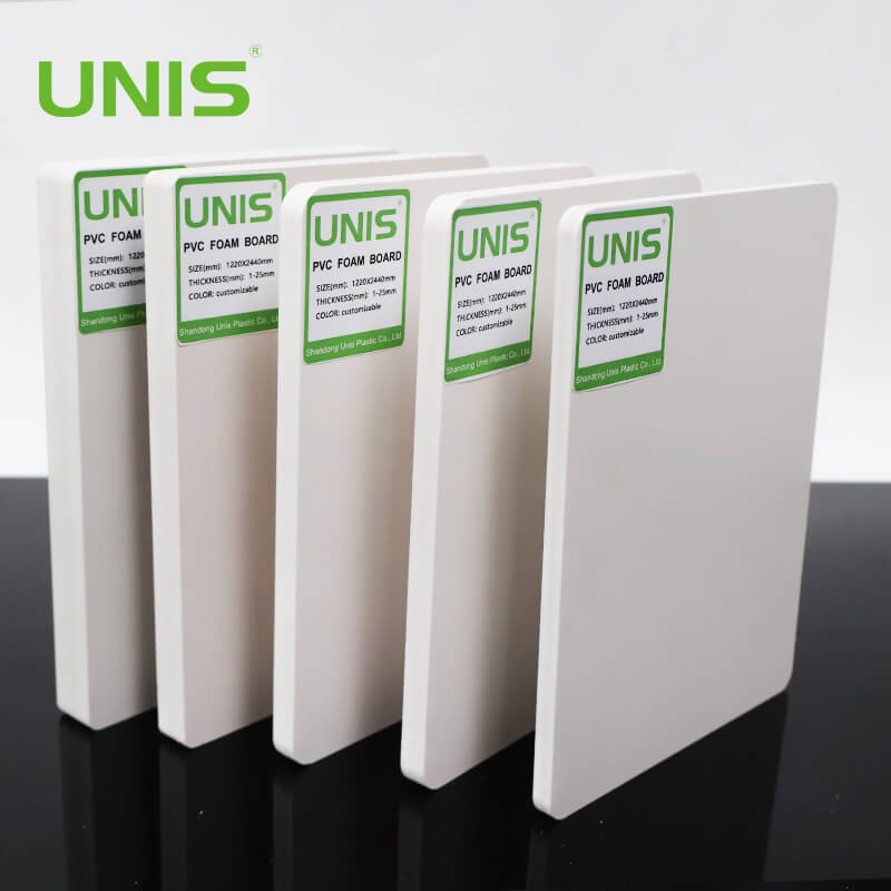 Placa de espuma de PVC de alta densidade 10mm 18mm UNIS para gabinete