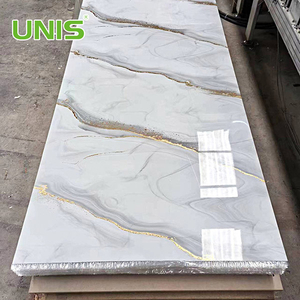 Folha de mármore uv à prova de fogo do mármore do Pvc do painel de parede para a decoração interior
